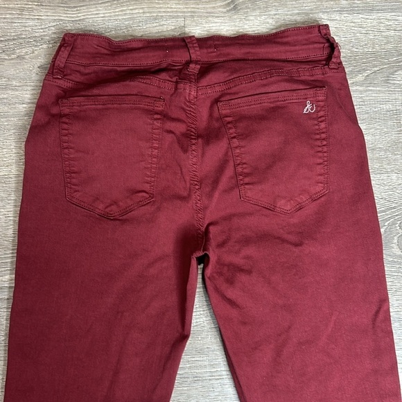 Sam Edelman Women’s The Kitten Mid Rise Skinny Jeans 26” Inseam Maroon Sz 10/30 - Picture 6 of 12